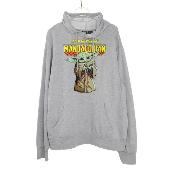 Star Wars "The Mandalorian" Baby Yoda Graphic Hoodie Sweatshirt Medium Unisex - Picture 1 of 7